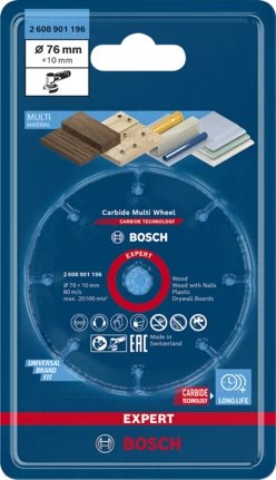 Disco De Corte Bosch Expert Carbide Multiwheel, Ø 76 Mm
