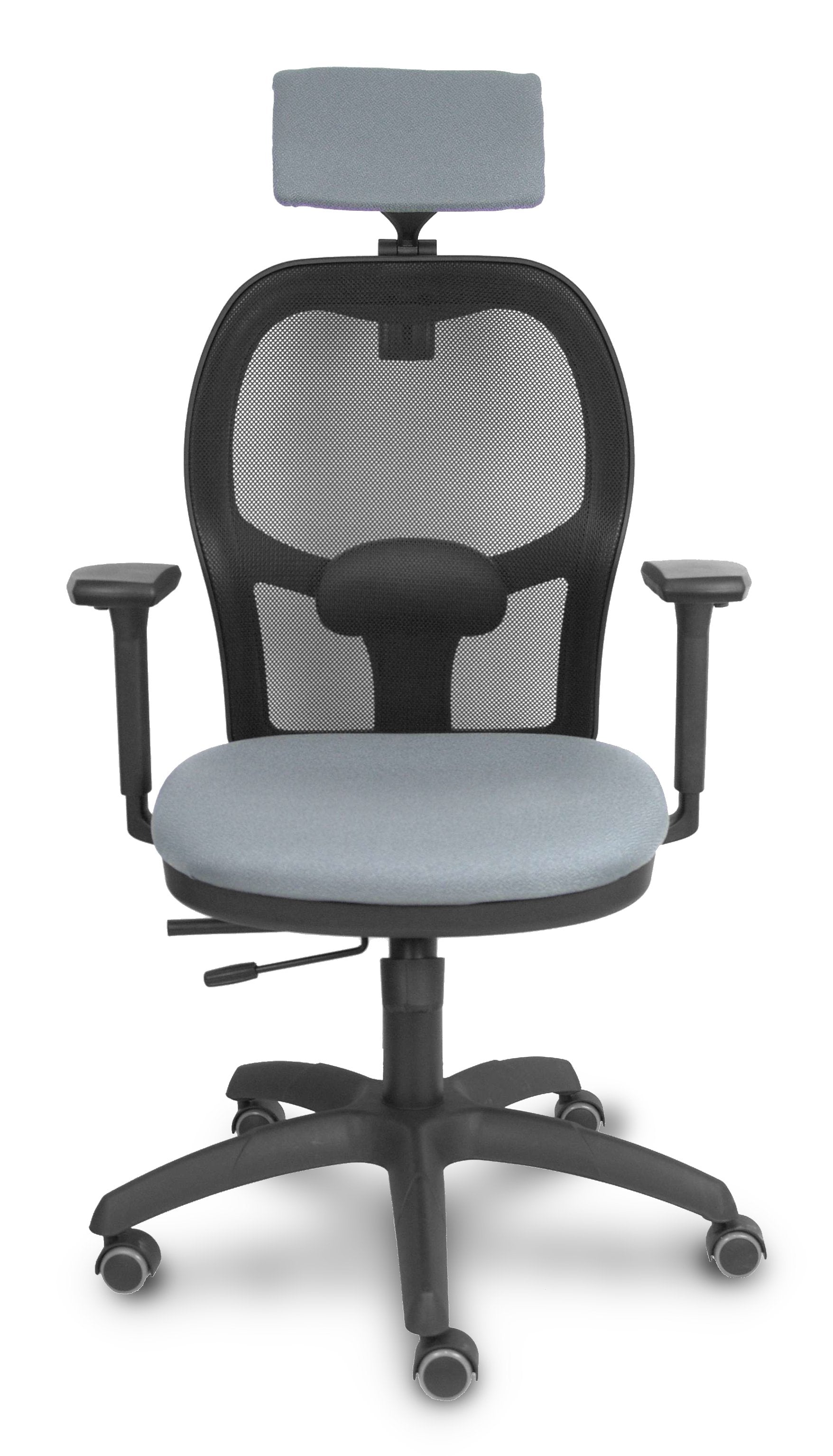 Piqueras Y Crespo Silla Jorquera Traslack Malla Negra Asiento Bali Gris Brazos 3d Cabecero Regulable