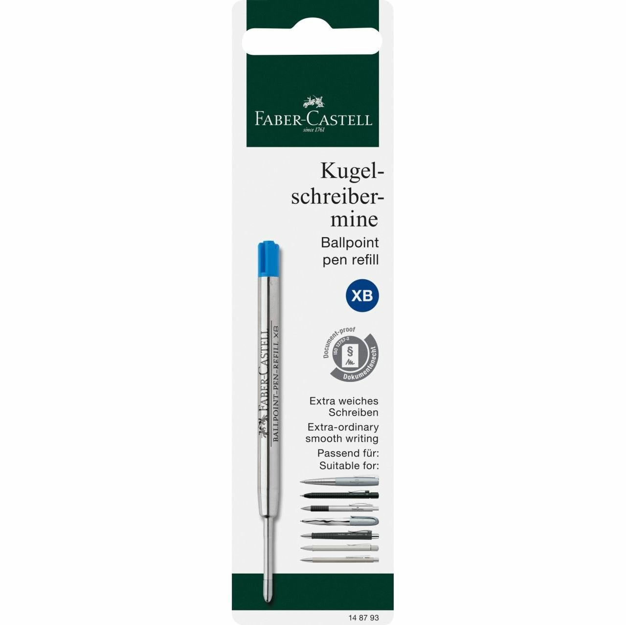 Faber Castell Blister 1 Recambio Para Bolígrafo Xb Azul