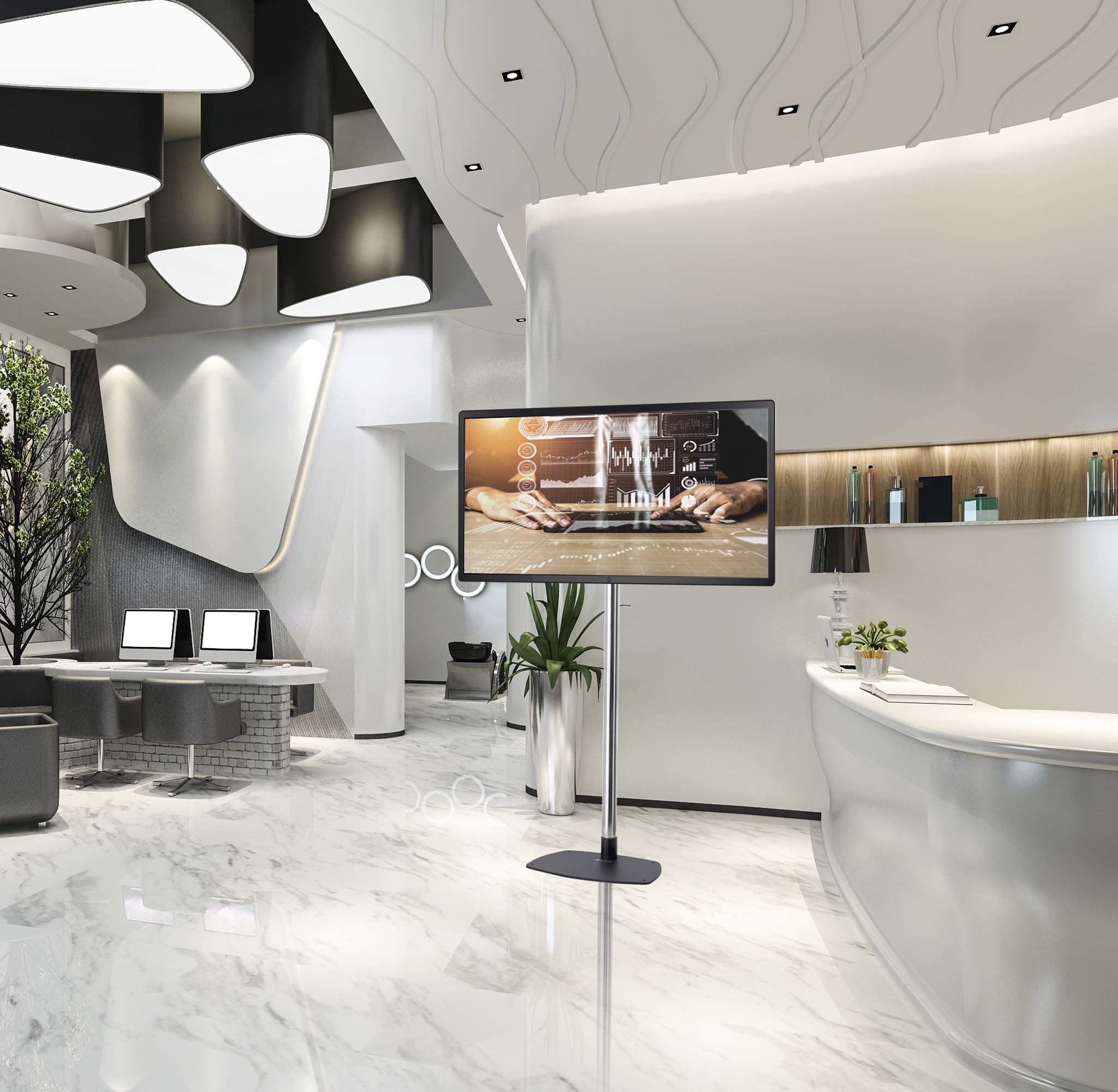 EAN 5902841138858 - Edbak STDV100 soporte para monitor 190,5 cm (75") Piso Negro imagen 3