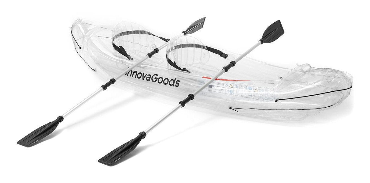 Innovagoods Kayak Inflable Para 2 Personas - Bomba Manual - Soporta Hasta 180kg - Incluye Accesorios - Bolsa De