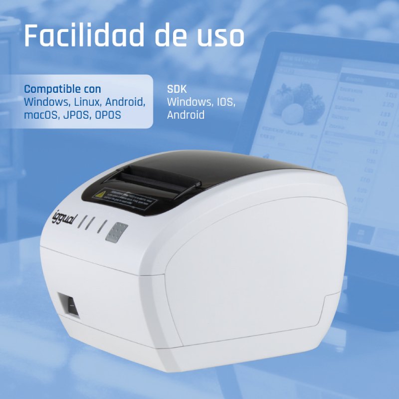 EAN 8435364320259 - iggual TP EASY 80W 203 x 203 DPI Alámbrico Térmico Impresora de recibos imagen 13