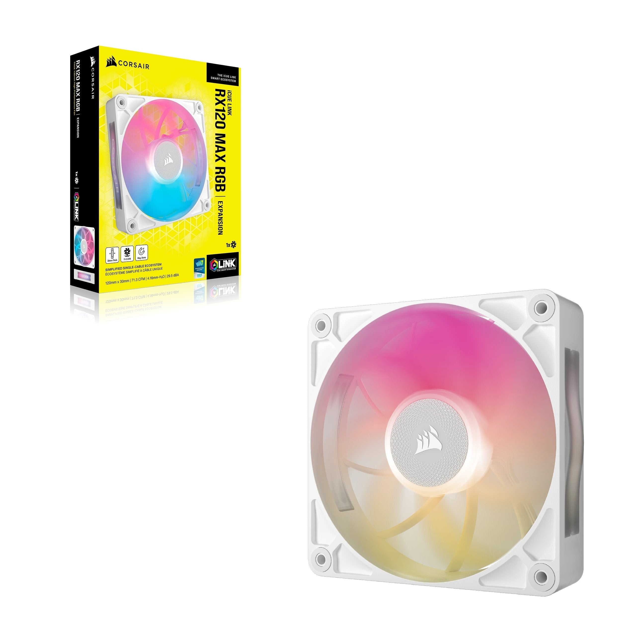 EAN 0840006683001 - Corsair iCUE LINK RX120 MAX RGB Carcasa del ordenador Ventilador 12 cm Blanco 1 pieza(s) imagen 4