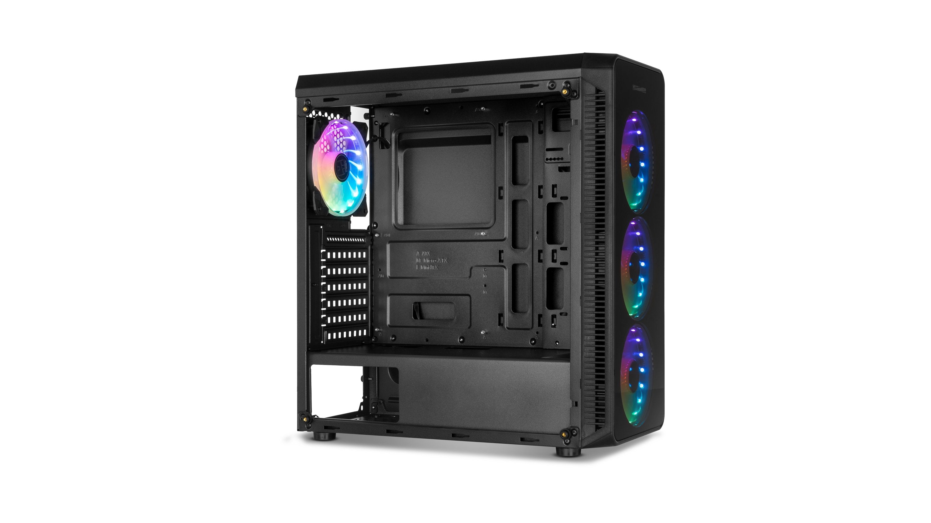 Caja Pc Nox Atx Hummer Tgm Rainbow 1xusb3.0 2xusb2.0 Negro Rgb