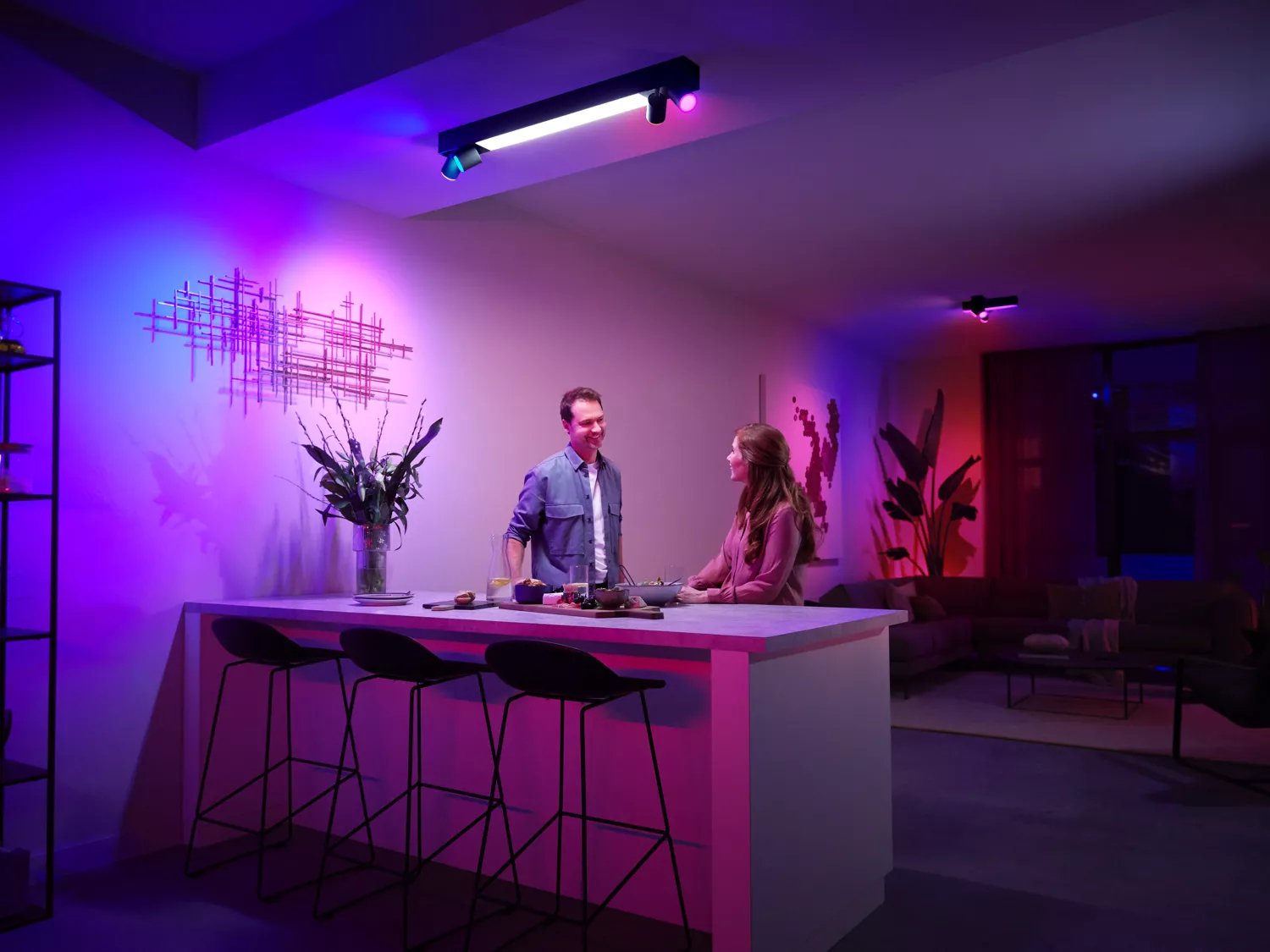 Philips Hue White And Color Ambiance Plafón Centris De Cuatro Focos