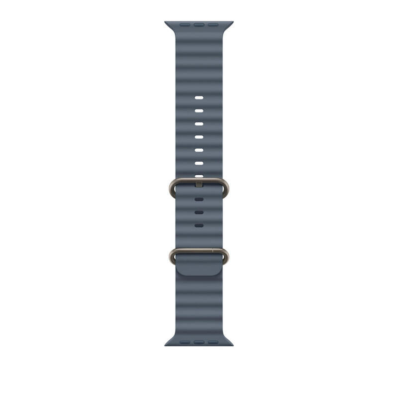 49mm Anchor Blue Ocean Band - Natural Titanium Finish