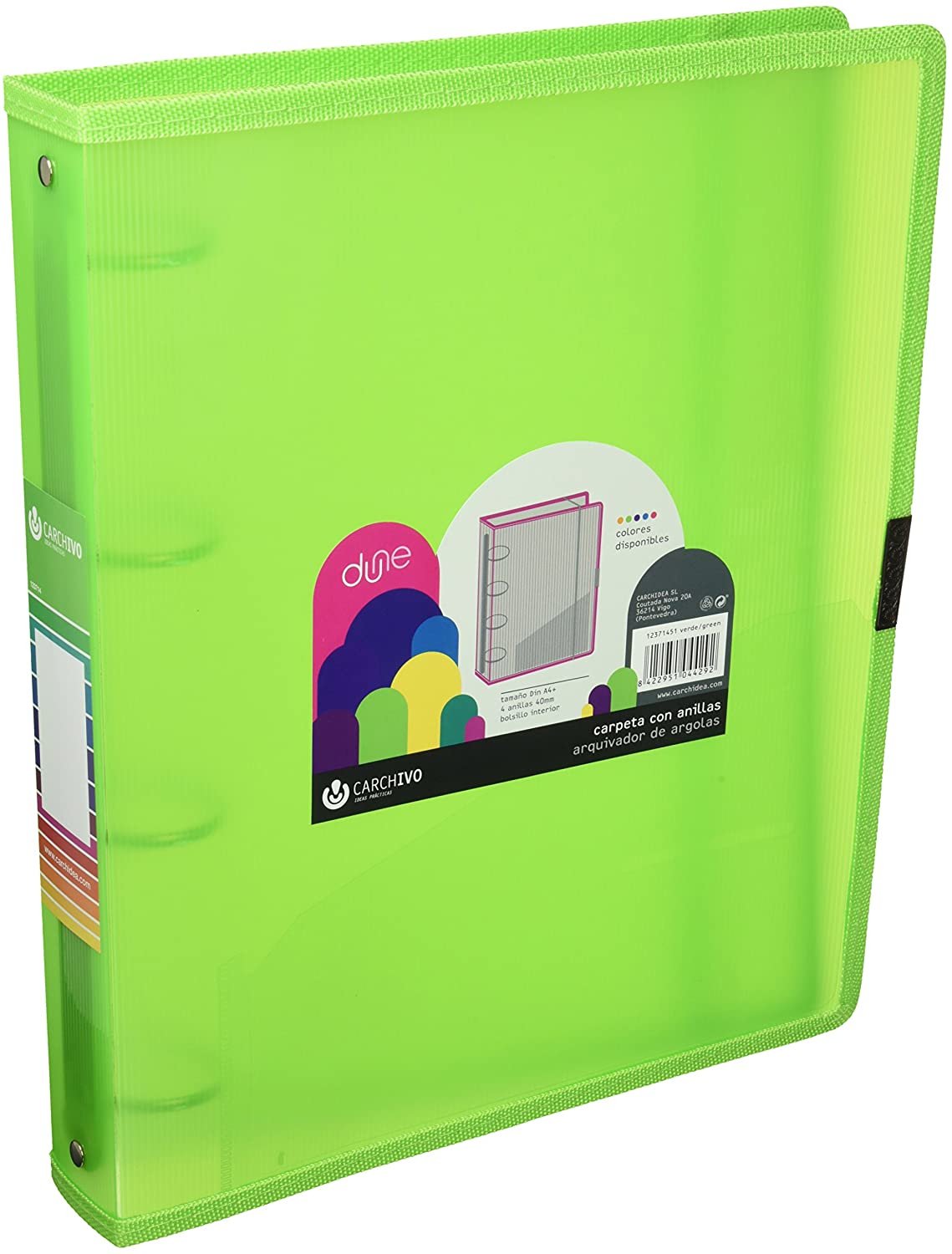 EAN 8422951044292 - CARCHIVO Dune carpeta de cartón A4+ Verde imagen 1