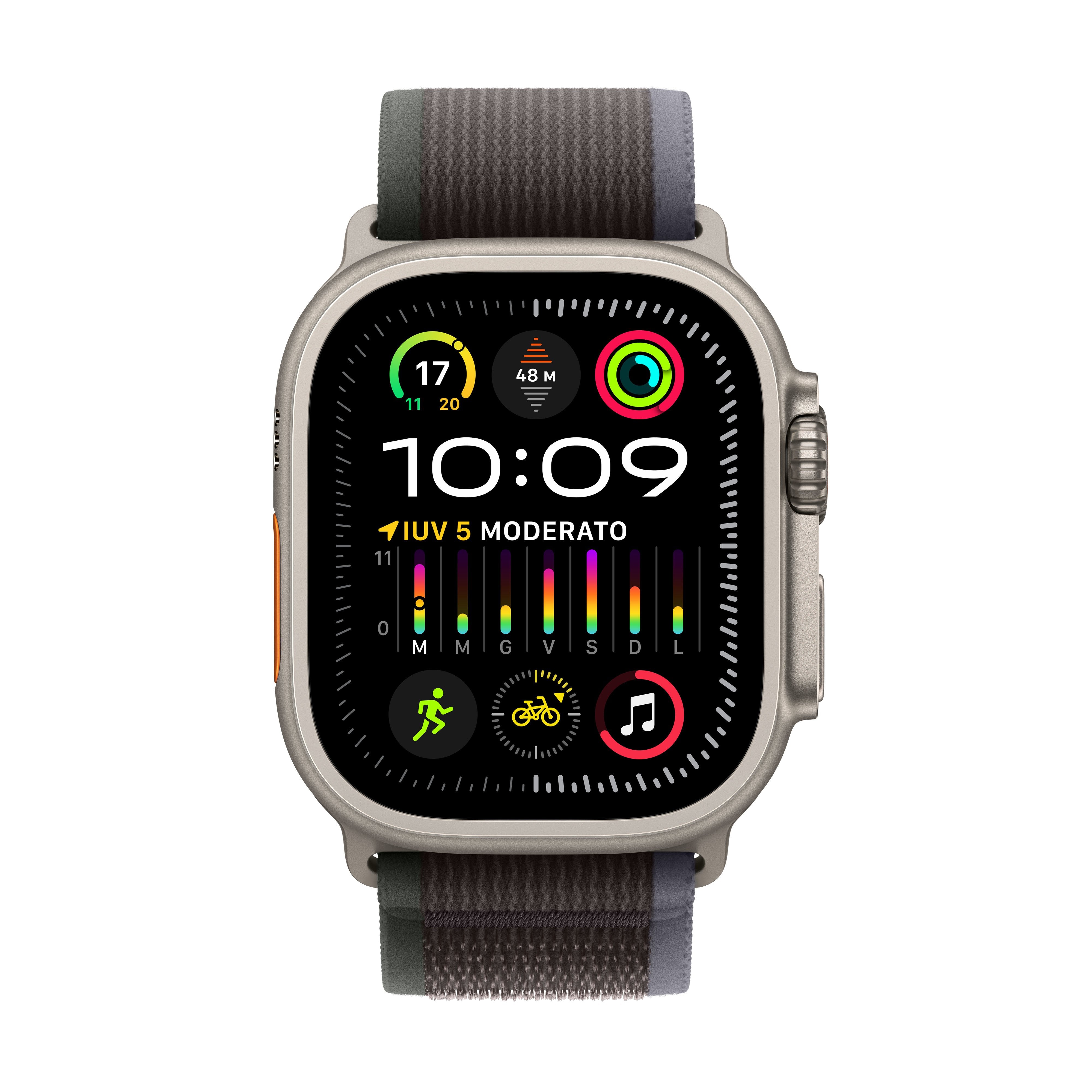 Apple Watch Ultra 2 Gps Cellular 49mm Caja De Titanio Correa Loop Trail Azul Negro M L