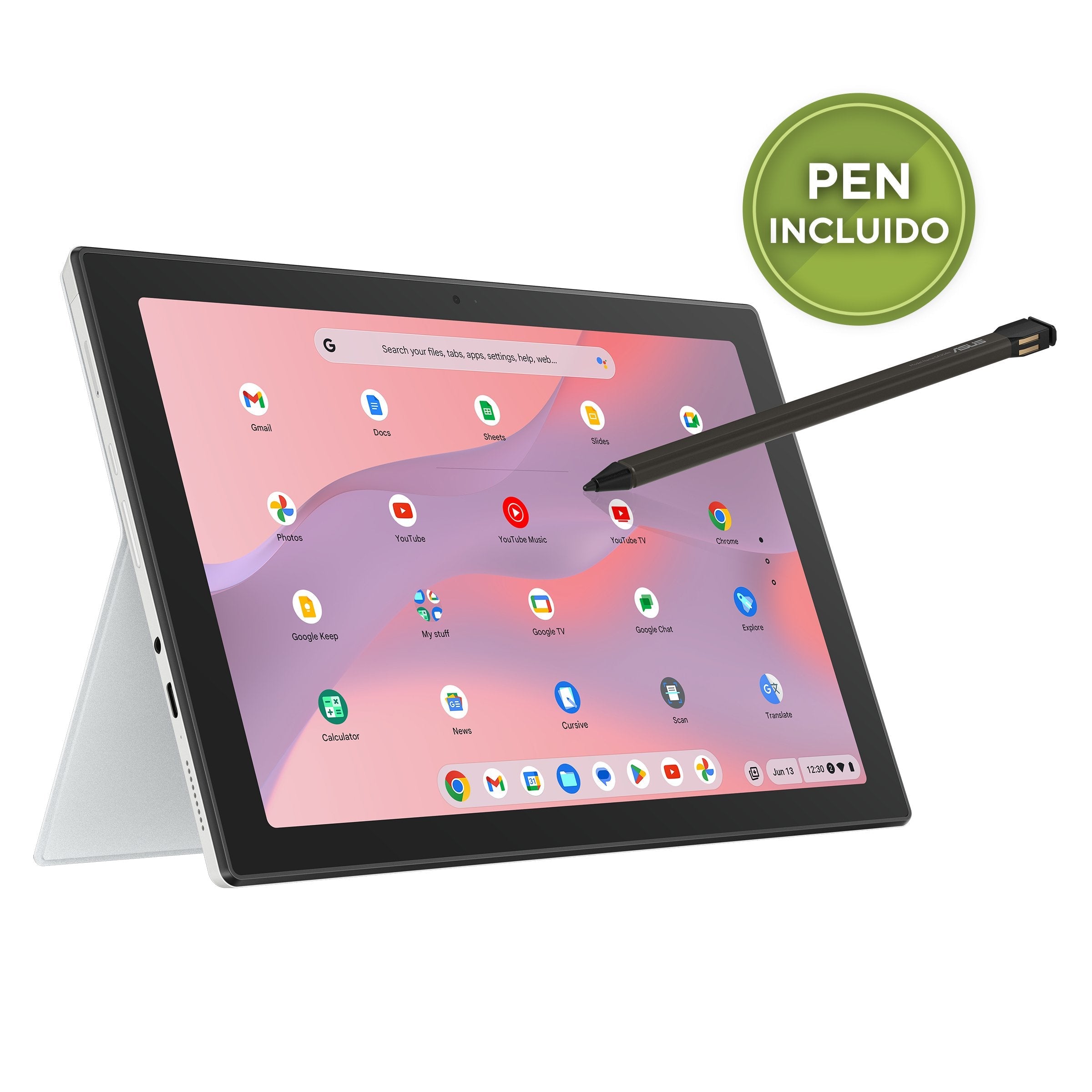 Asus Chromebook Cm30 Detachable Cl3001dm2a-R70323 - Ordenador Portátil 10.51" Wuxga (Arm Cortex Kompanio 520, 8gb Ram, 128gb Emmc, Arm Mali-G52 Mc2, Chromeos) Plata Niebla - Teclado Qwerty Español