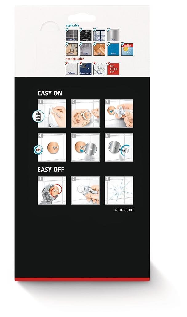 Tesa Aluxx Black Aluminio Montado En Pared Dispensador De Ducha