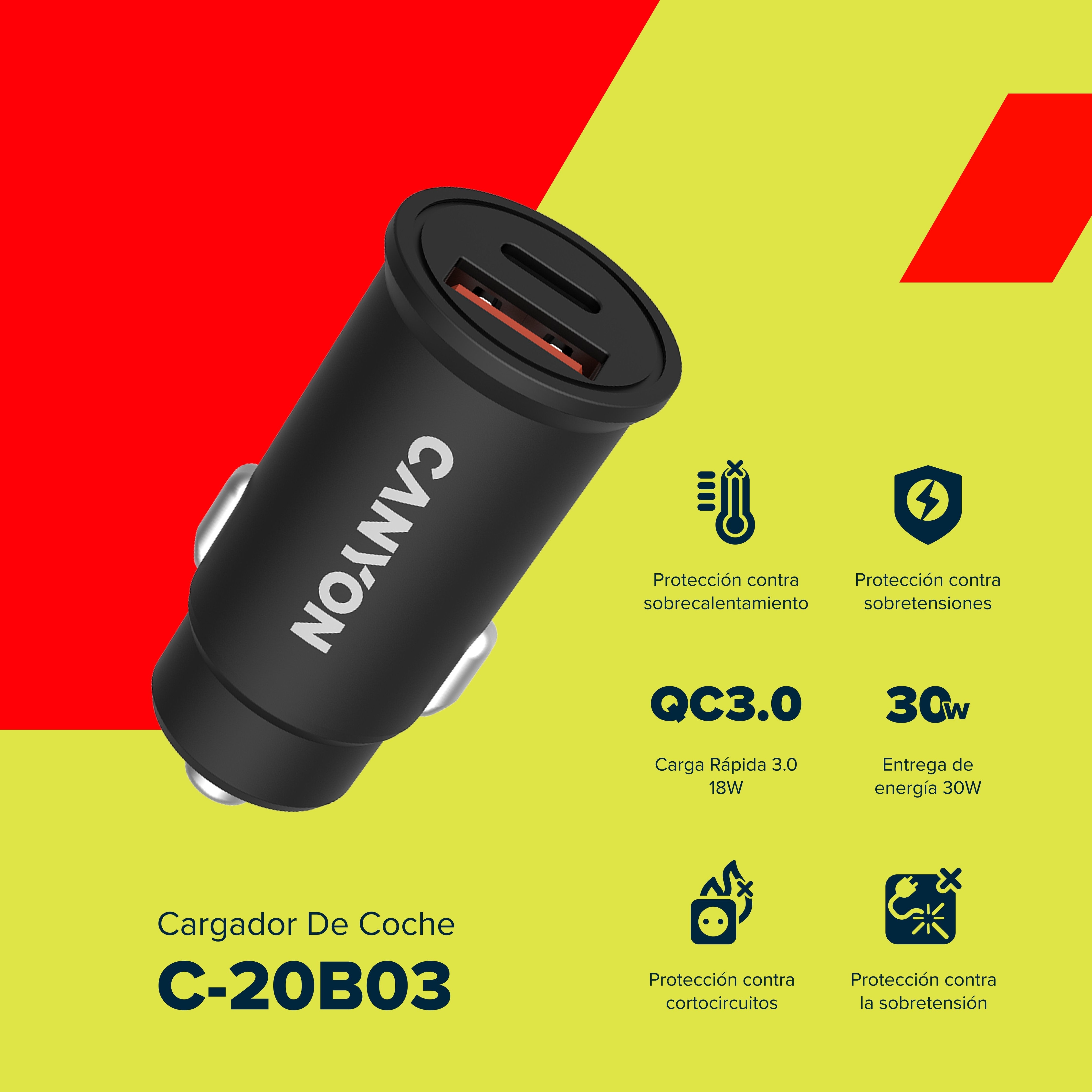 Cargador 2xusb Coche Canyon 30w