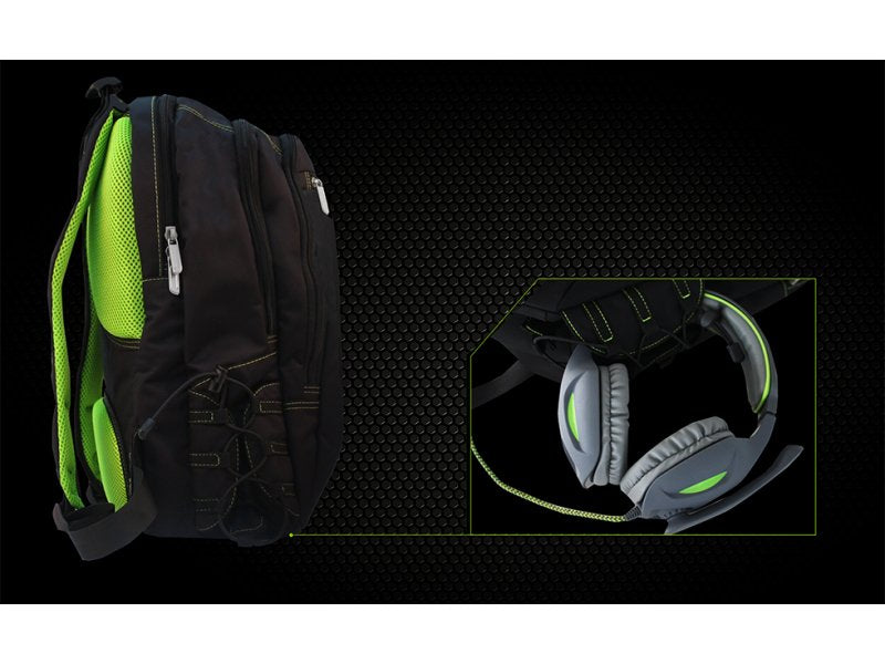 Keep Out Mochila Gaming Bk7 Negro Y Verde 15,6\1