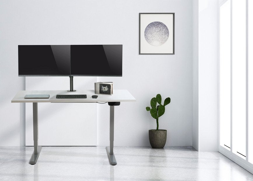 Equip Soporte Pantalla Para Mesa Dos Brazos 2 Pantallas 13-27 De Brazo Inclinable Y Giratorio 360º M