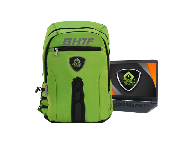 Keep Out Mochila Gaming Bk7 Full Verde 15,6