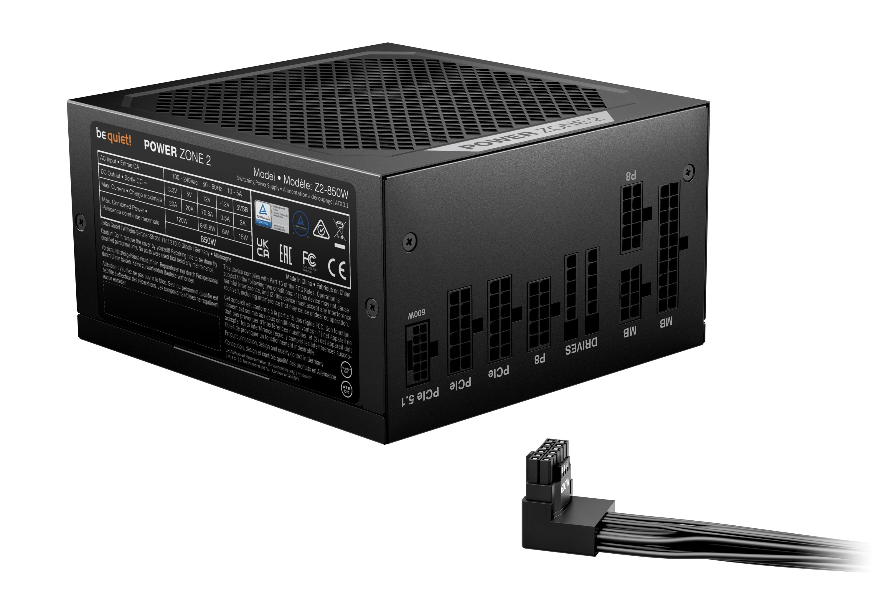 EAN 4260052191378 - be quiet! POWER ZONE 2 850W unidad de fuente de alimentación 20+4 pin ATX ATX Negro imagen 2