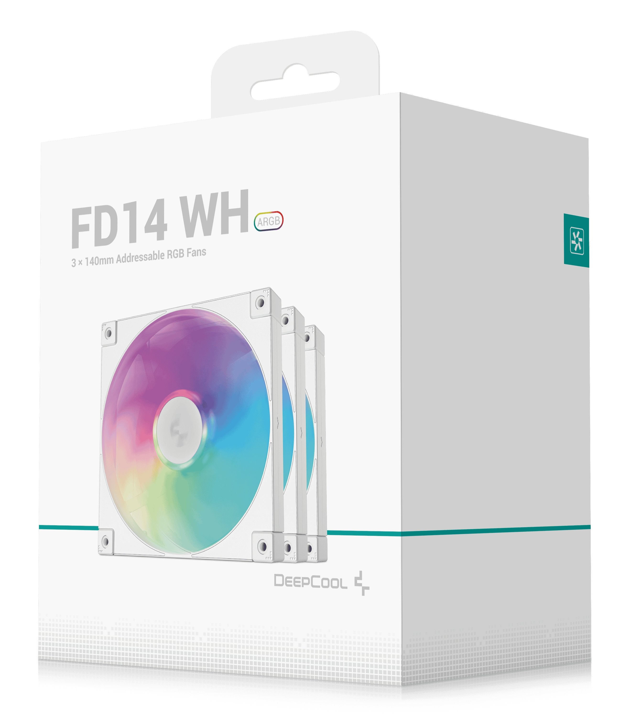 Ventilador Pc Deepcool Fd14 Argb Wh 140x140x25 Paquete De 3, 140 Mm R-Fd14-Whapn3-G