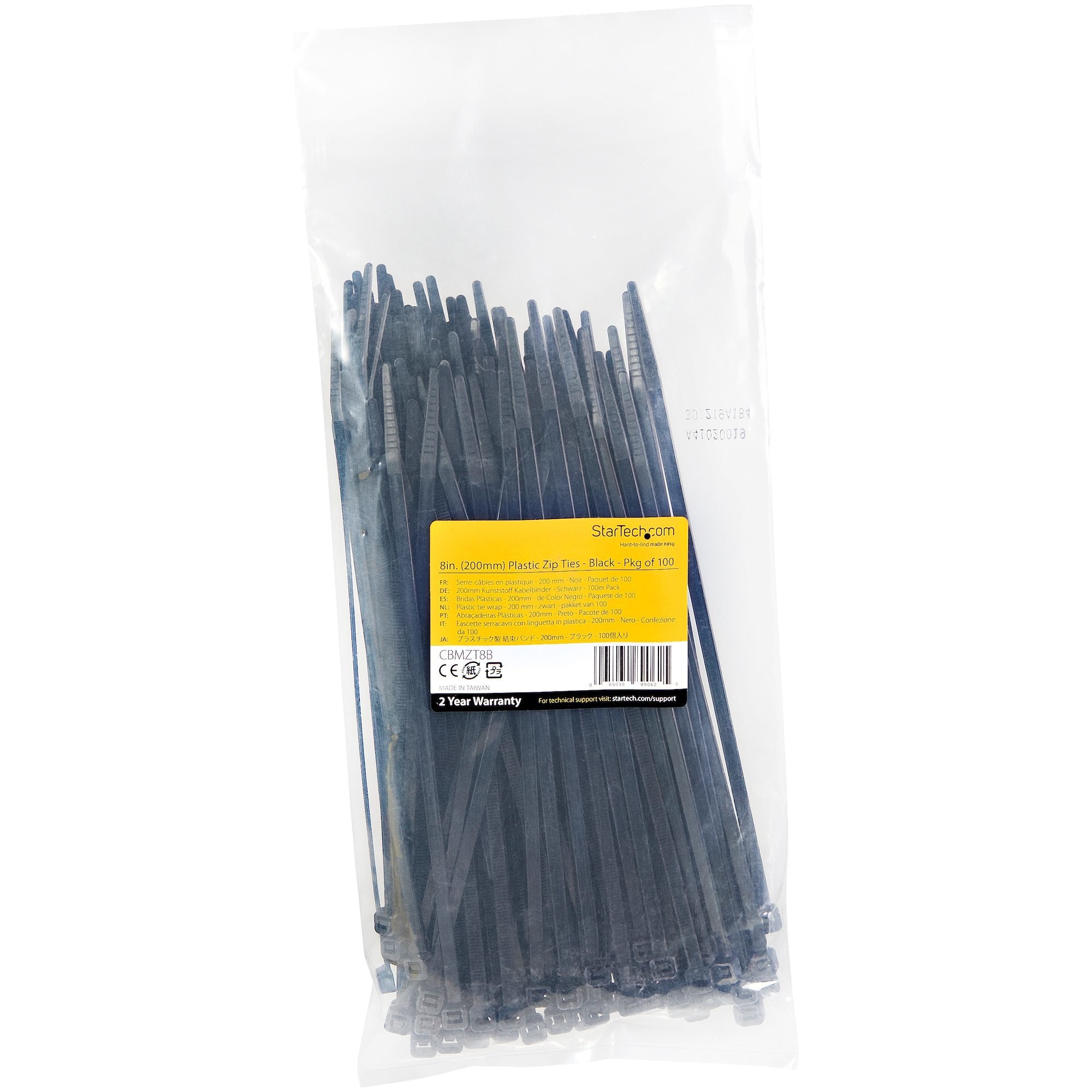 EAN 0065030890625 - StarTech.com CBMZT8B presilla Brida reutilizable Nylon, Plástico Negro 100 pieza(s) imagen 6