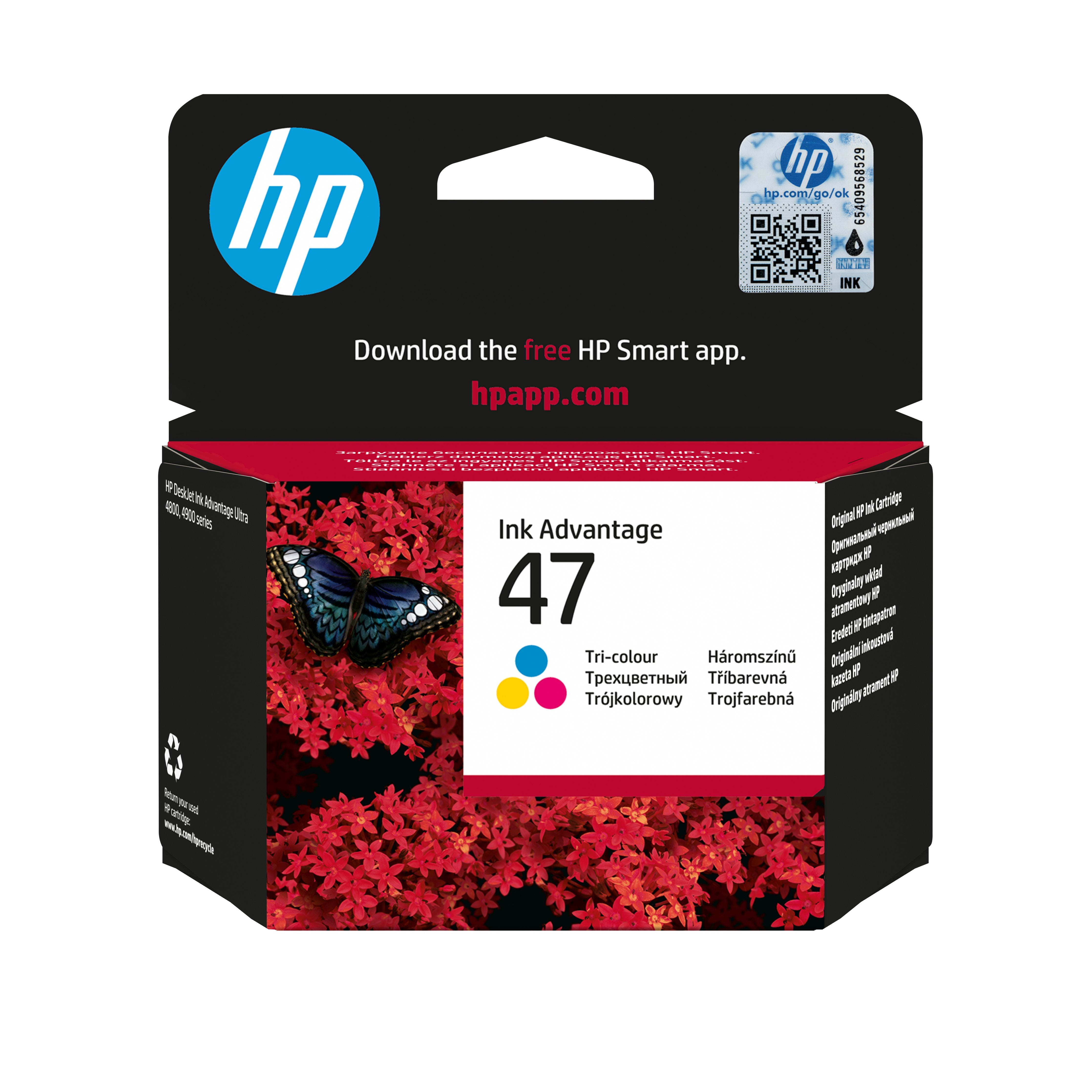 EAN 0196068029999 - HP 47 Tri-color Original Ink Advantage Cartridge cartucho de tinta 1 pieza(s) Rendimiento estándar Cian, imagen 1