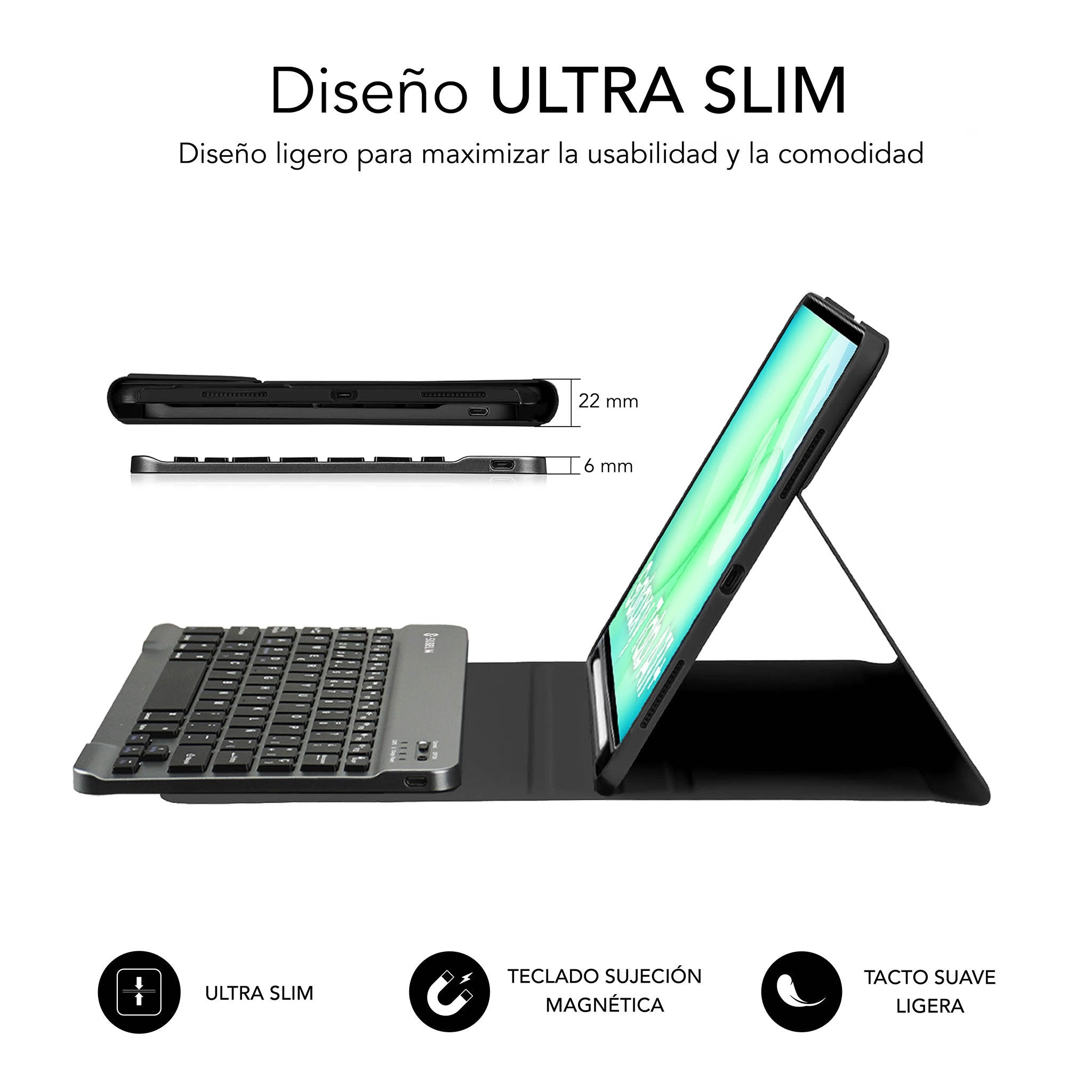 EAN 8436586743772 - SUBBLIM SUBKT3-BTS070 funda para tablet 27,9 cm (11") Libro Negro imagen 5