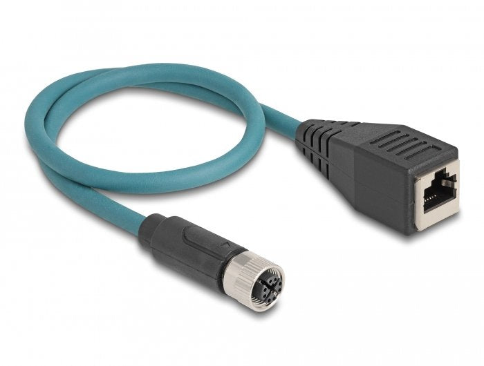 Delock Cable De Red M12 X-Kodiert 8 Pin Hembra A Rj45 Hembra 50 Cm