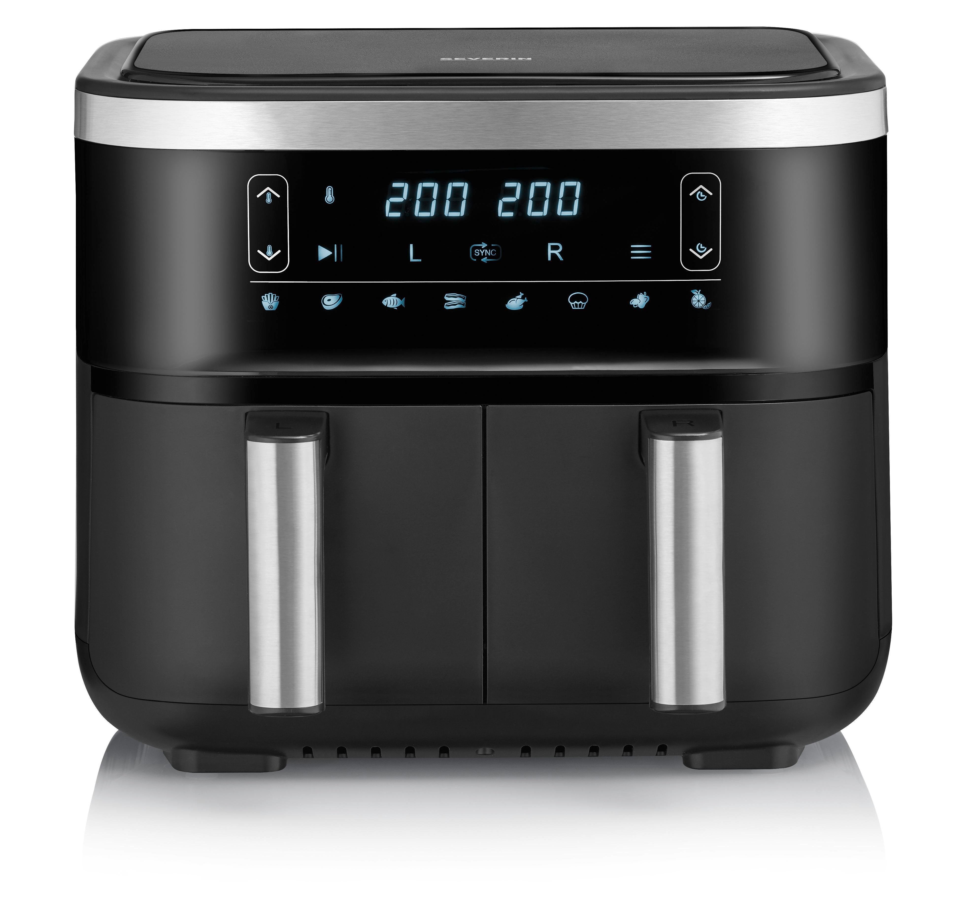 EAN 4008146042706 - Severin FR 2453 freidora Doble 3,25 L Independiente 2850 W Freidora de aire caliente Negro, Plata imagen 2