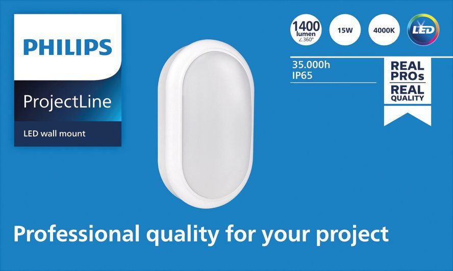 Aplique De Pared Mount Ovalado 15w 1400lm 4000k 911401861684 Philips