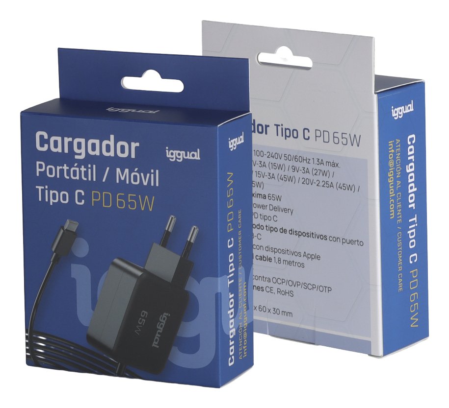 Cargador Iggual Portátil Y Móvil Tipo C Pd 65w