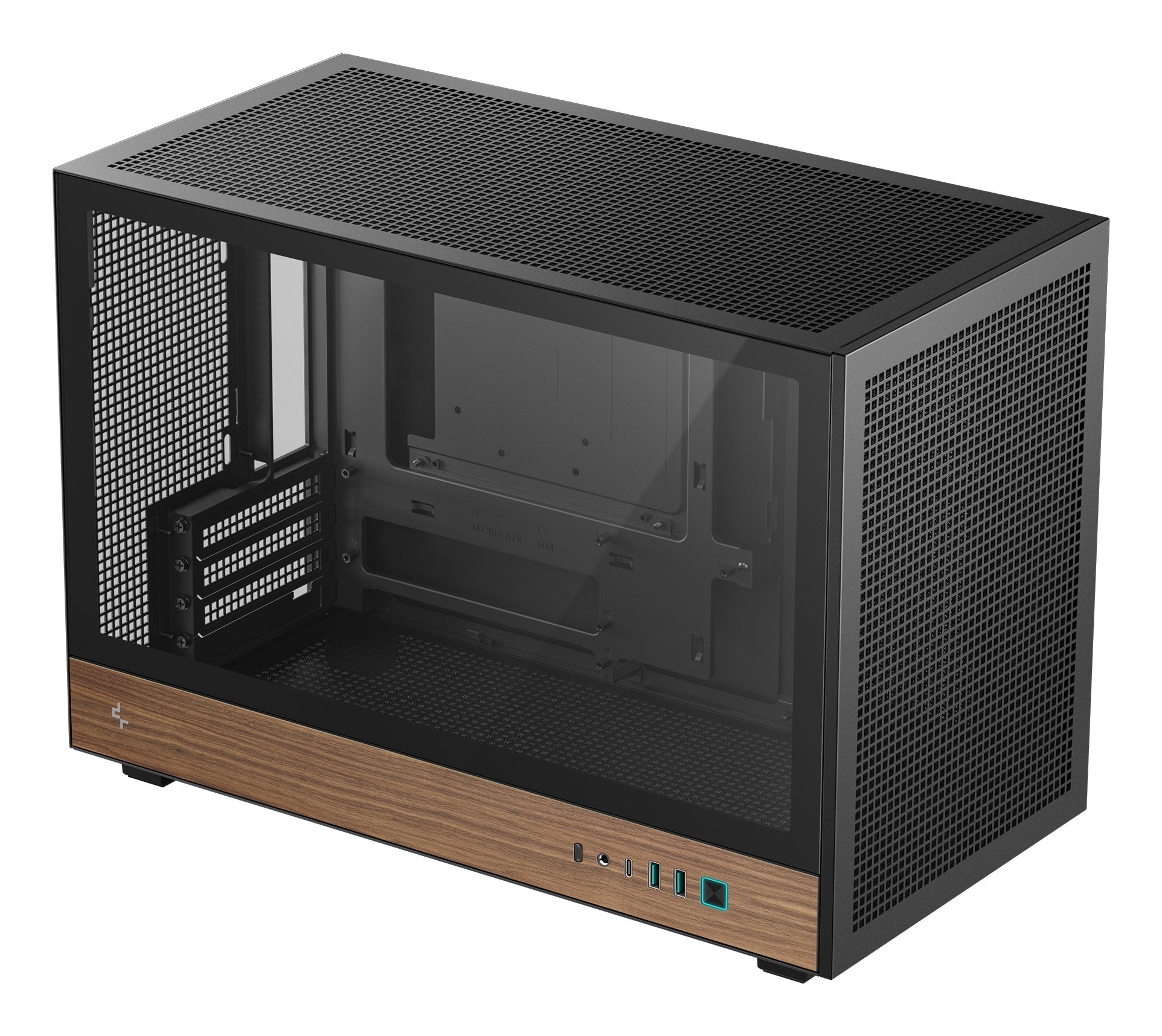 Caja Pc Deepcool Ch260 Wood (Negro/Holz, Tempered Glass) R-Ch260-Bknwm0-G-1