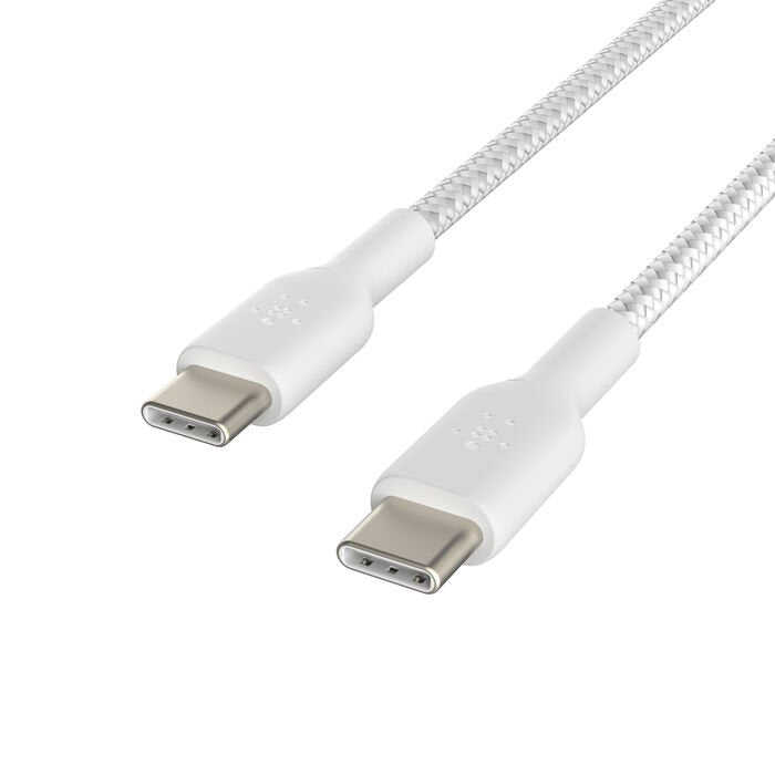 1x2 Belkin Braided Pvc Cable 2m Usb-C/Usb-C Wh. Cab004bt2mwh2pk