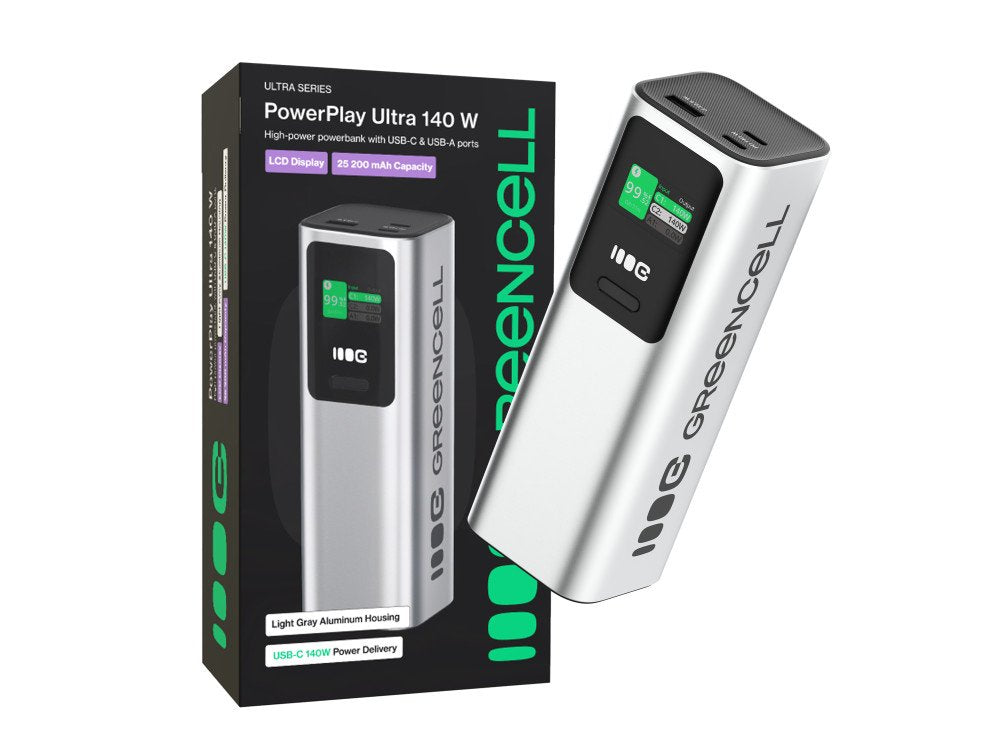 EAN 5904326374713 - Green Cell GC PBGC25UD - Powerbank PBGC25UD, 25200 mAh, 140 W, 1x USB-A, 2x USB-C Ión de litio Aluminio, imagen 1