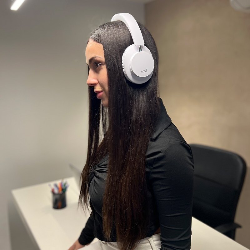 Cool Auriculares Stereo Bluetooth Cascos Smarty Blanco