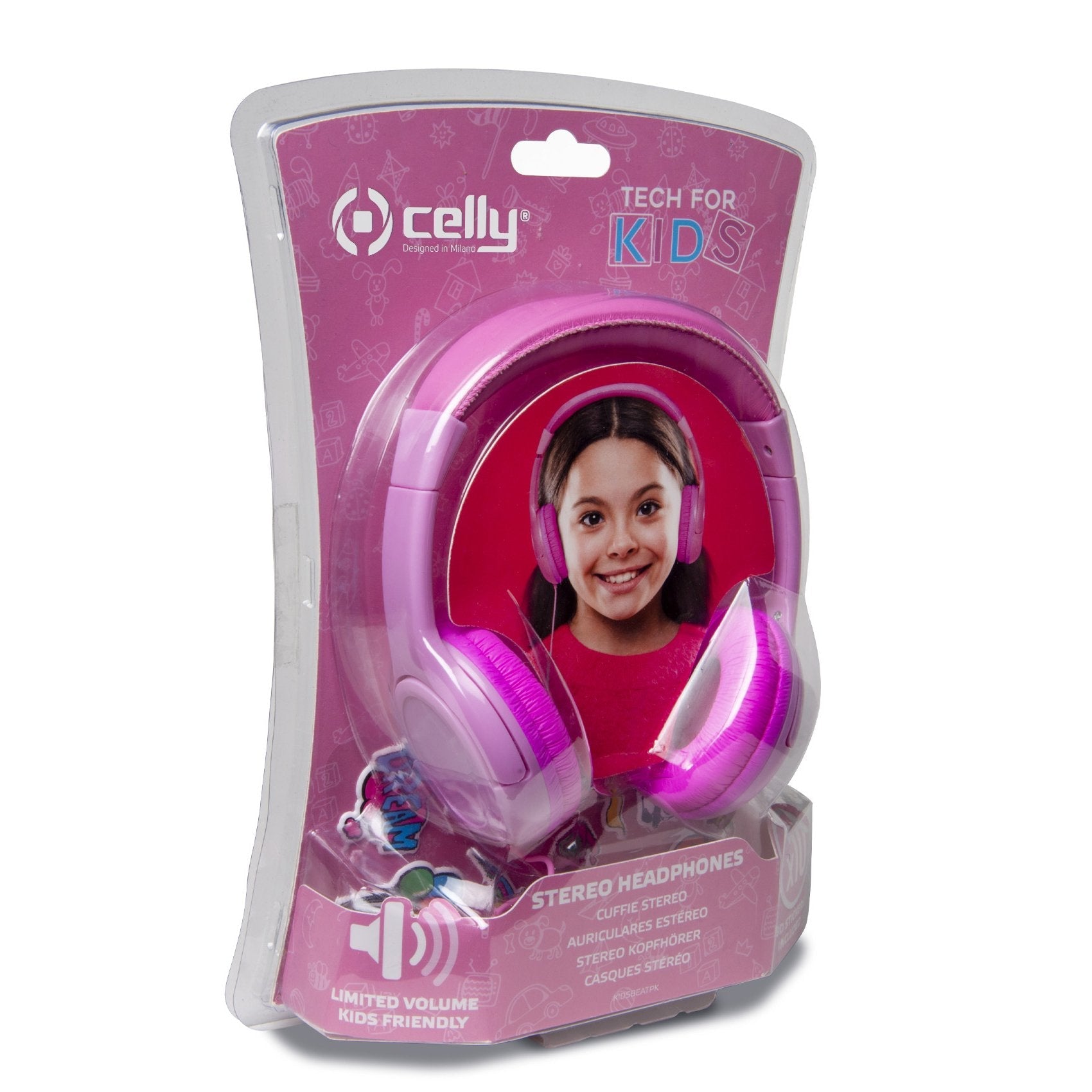 Celly Kidsbeat Auriculares Alámbrico Diadema Música Rosa