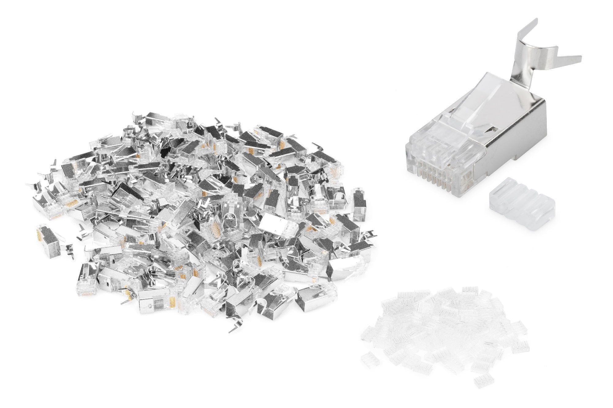 Cat 6a Modular Plug, 8p8c, Shielded For Solid Wire Awg 22-23, 100 Pcs.