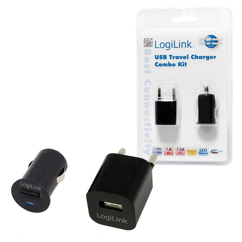 Cargador Usb Casa/Coche Logilink Pa0076 5v/1a Pa0076