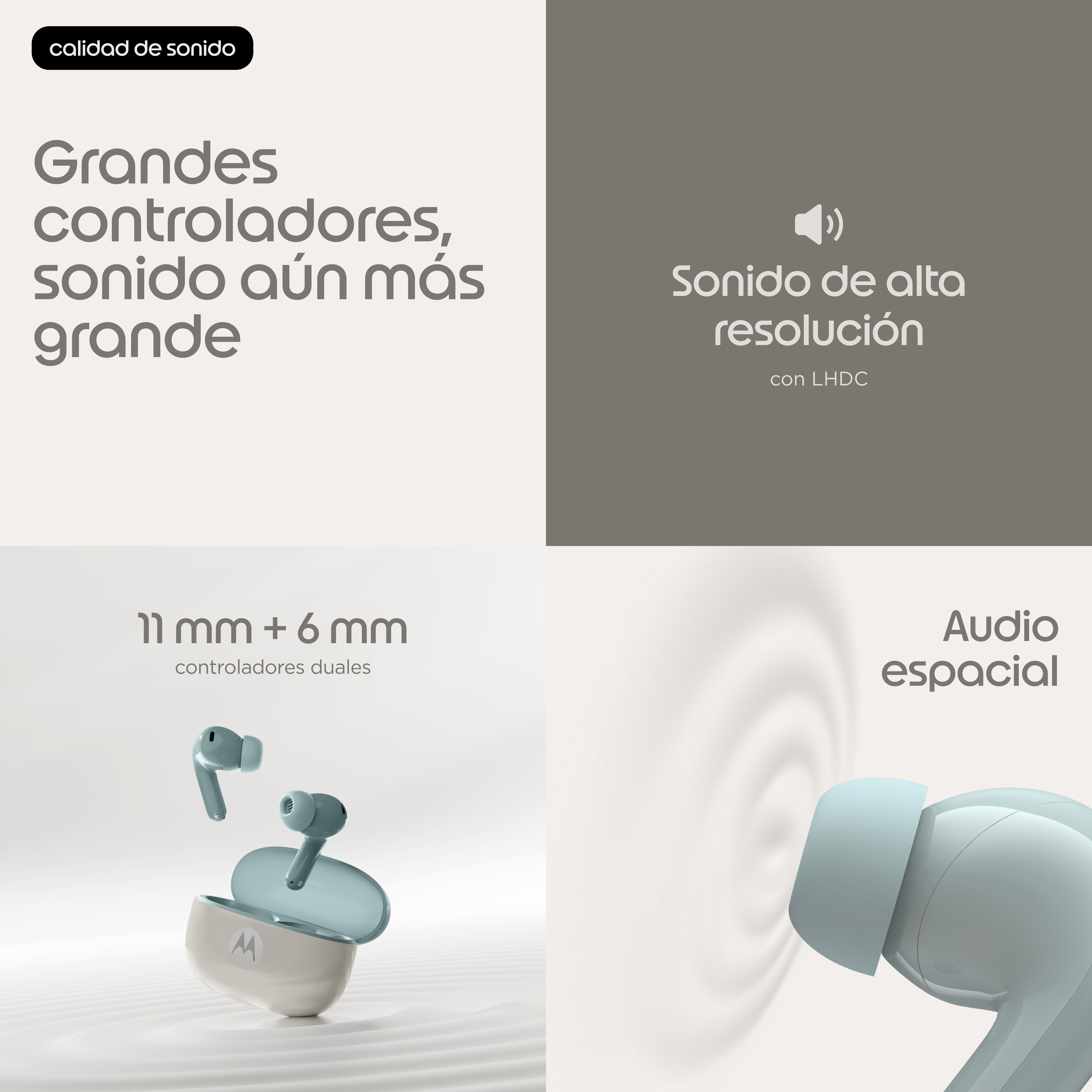 Auriculares Moto Buds 2 Gray Mist