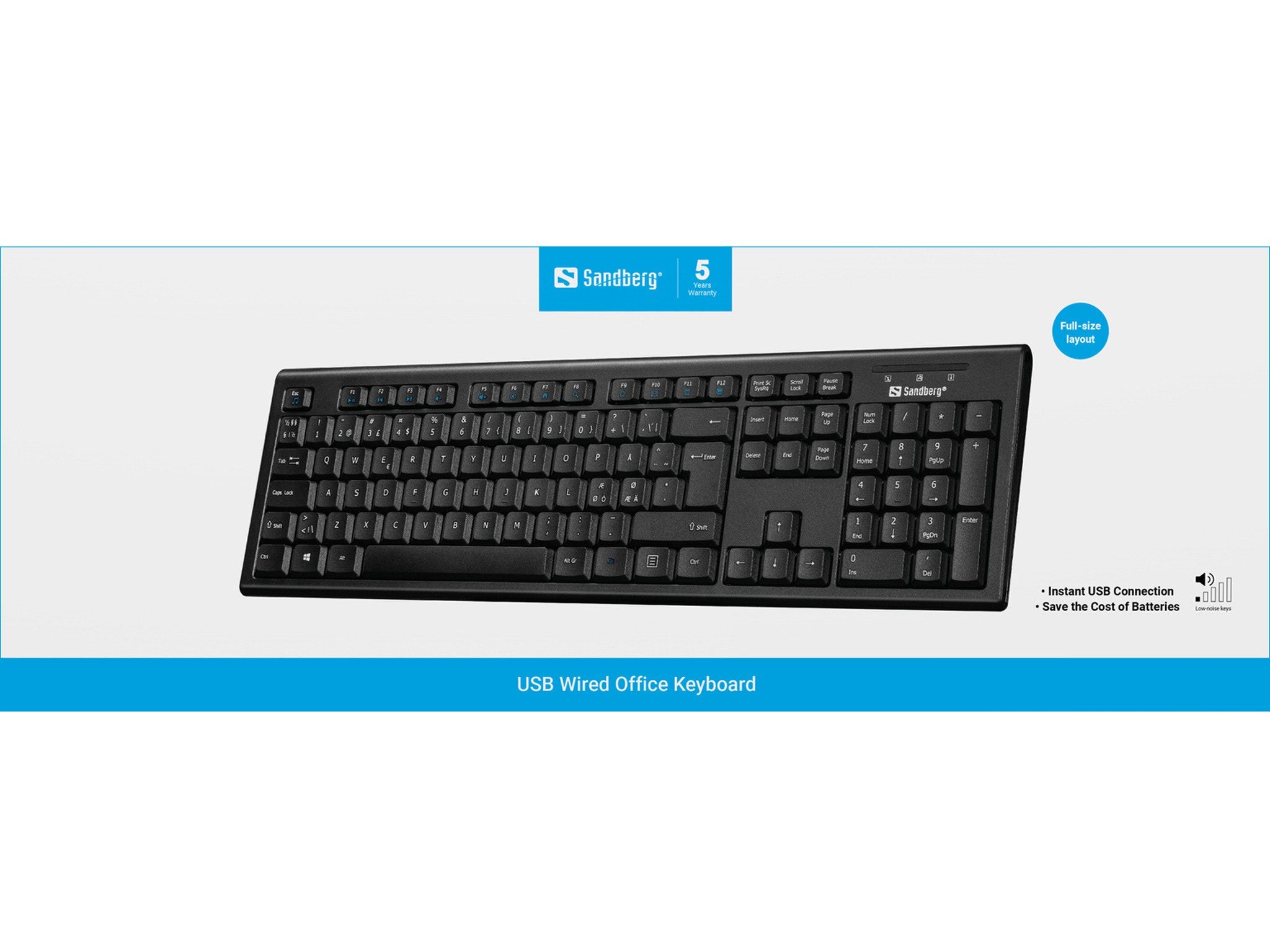 EAN 5705730631108 - Sandberg 631-10 teclado Oficina QWERTY Nórdico Negro imagen 2