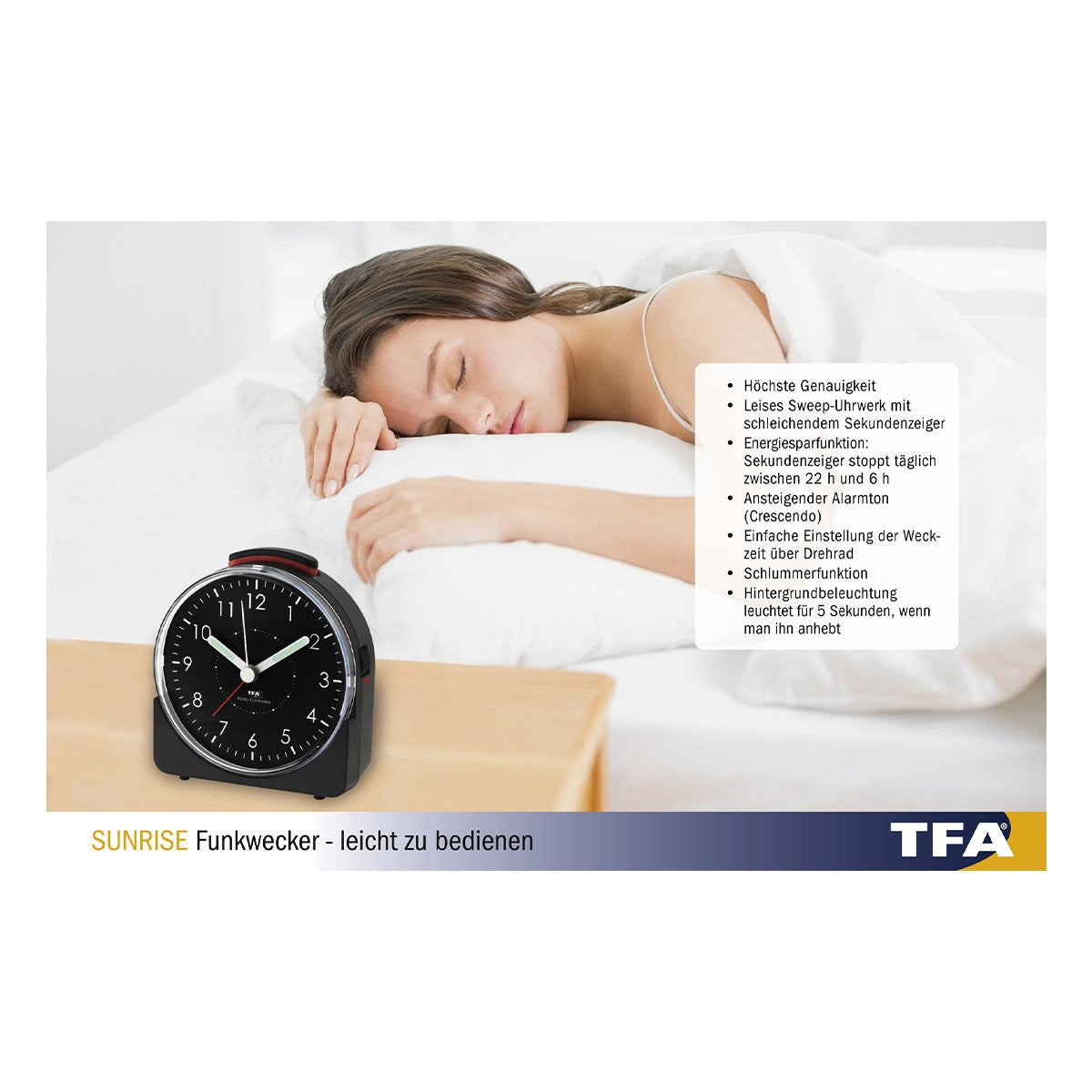 Tfa Radio-Despertador Sunrise Negro