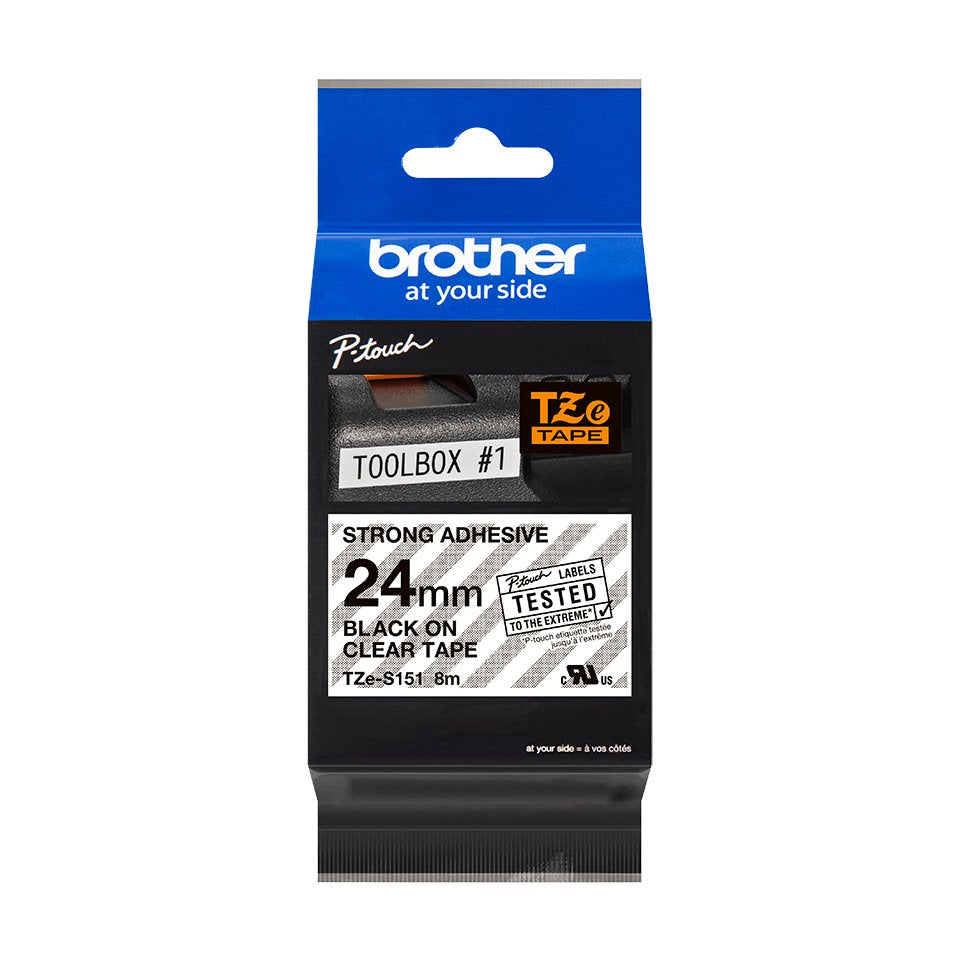 Brother Cinta Laminada Transparente / Negro (Superadhesivo) 24mm