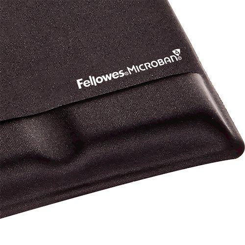 Fellowes Alfombrilla Con Reposamuñecas De Espuma Canal Ergonomico - Diseñador Para Evitar Dolor De Muñeca - Color Negro