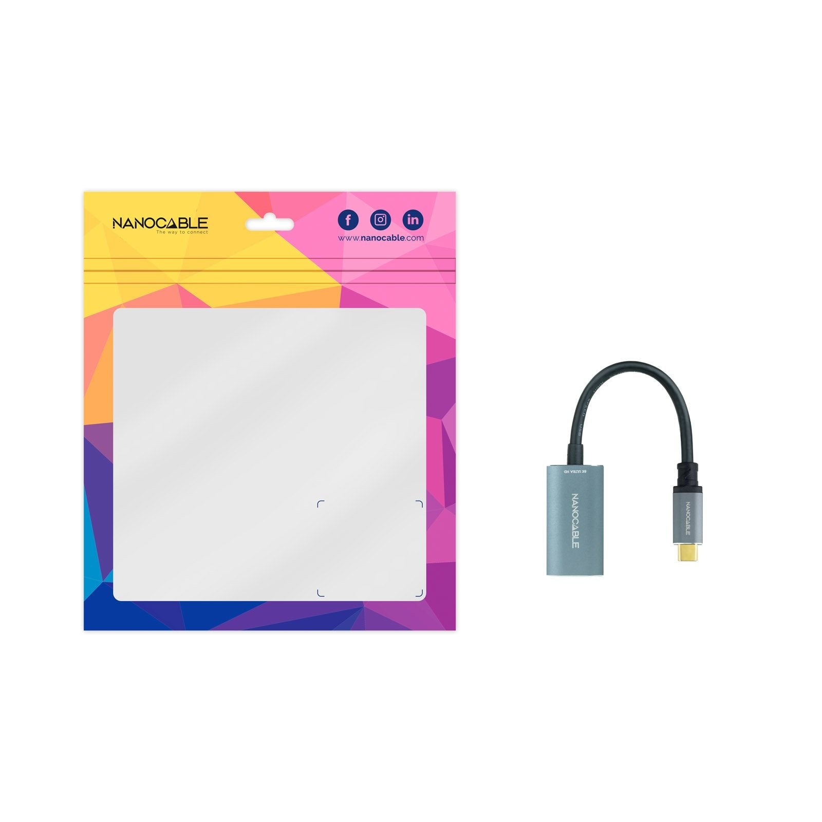 Conversor Usb-C A Dp 8k Aluminio Gris 15 Cm