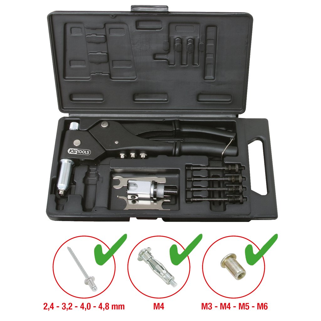 Ks Tools Universal- Handnietzangen-Satz, 10-Tlg