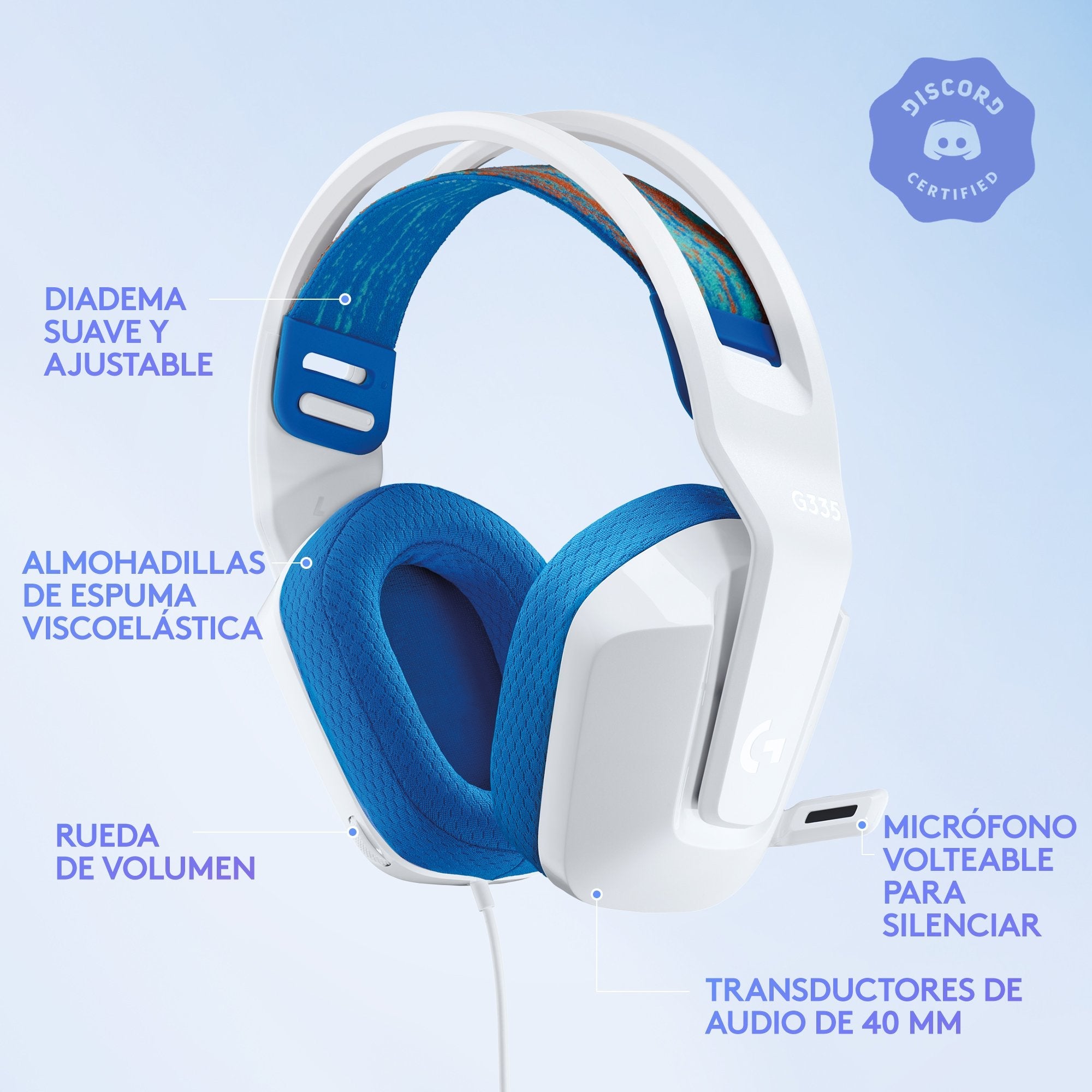 Logitech G335 Auriculares Con Micrófono Usb Blancos 981-001018