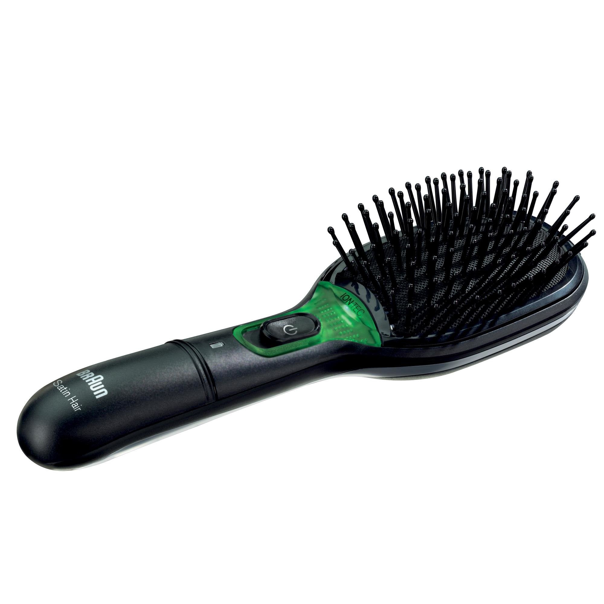 Cepillo Alisador Para El Pelo Braun Satin Hair 7 Iontec Br710e Iónico Negro Y Verde
