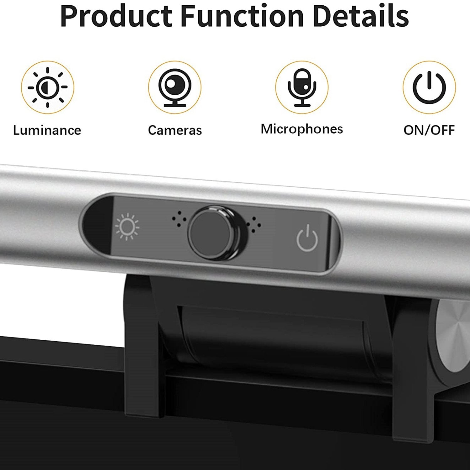 4smarts 2in1 Lampara Lightbar Pro Monitor Con Webcam Fullhd Plata