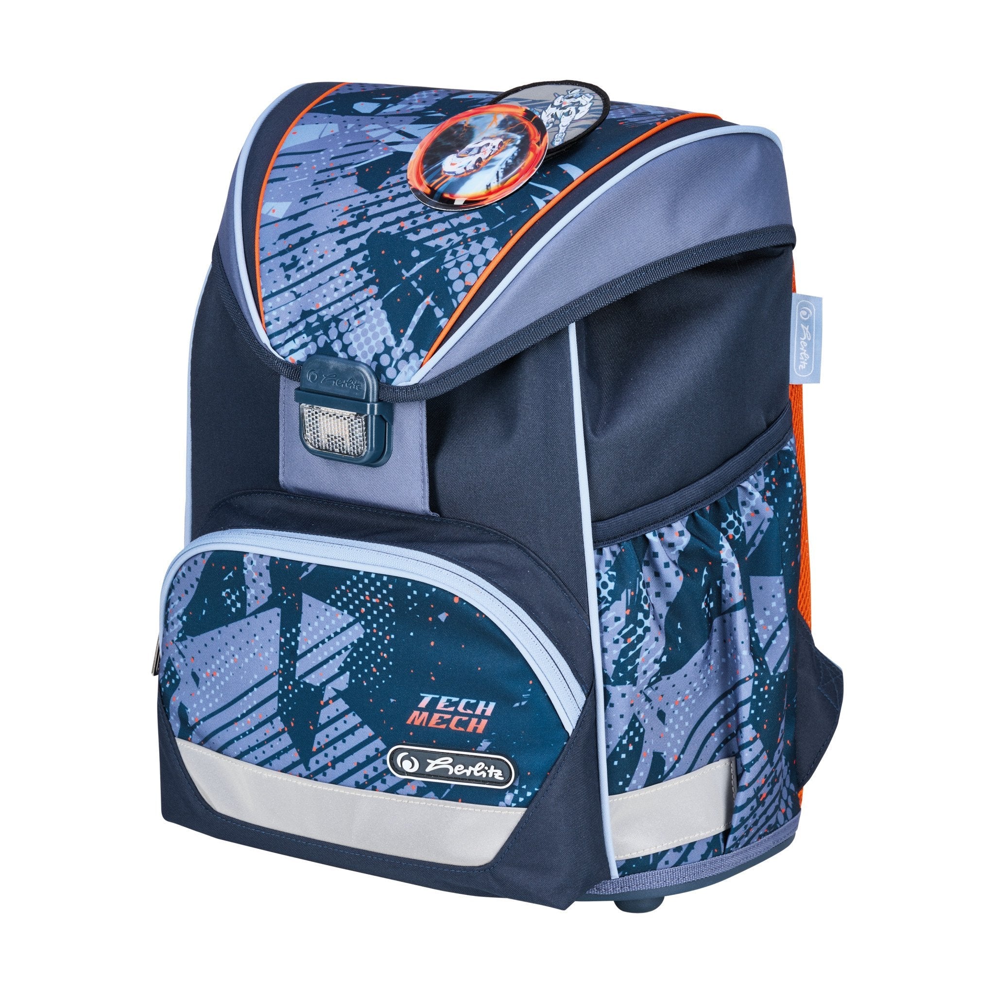 EAN 4008110396767 - Herlitz UltraLight Plus TechMech juego de mochila escolar Niño Poliéster Azul, Naranja imagen 3