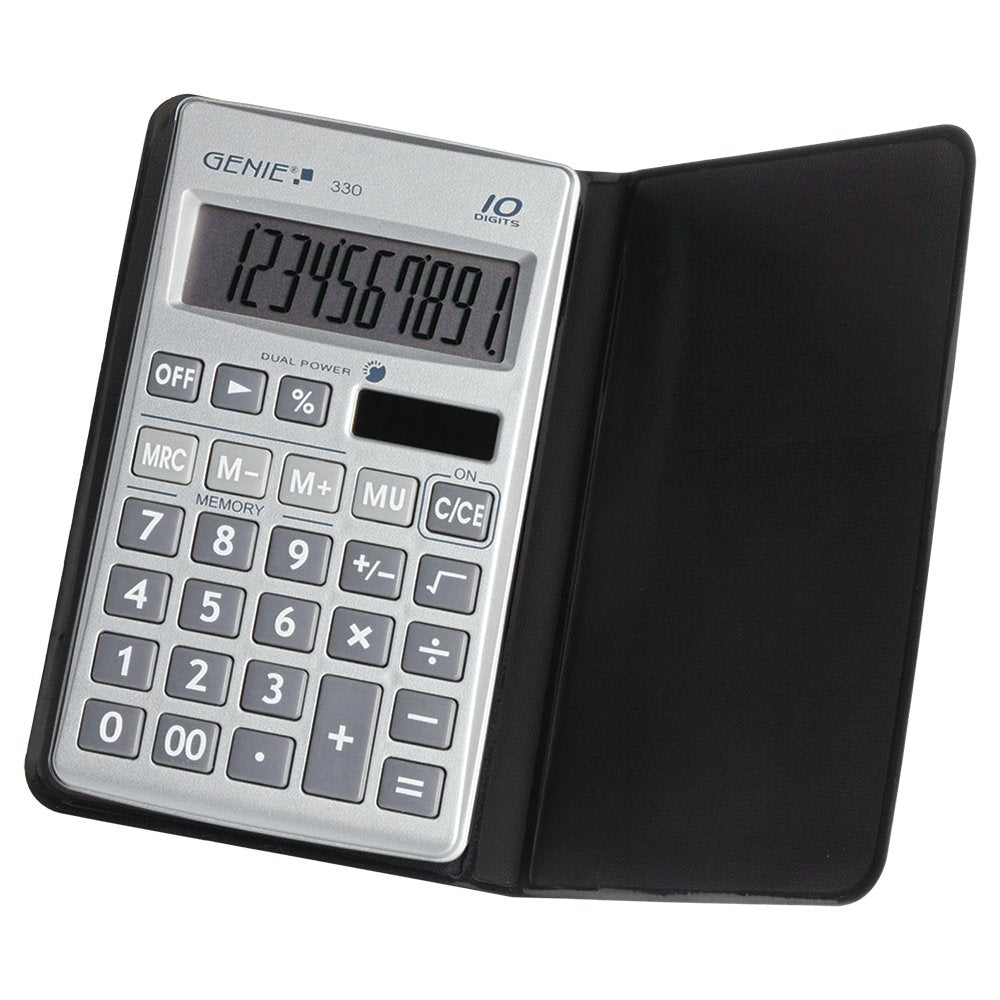 Genie 330 Calculadora Bolsillo Pantalla De Calculadora Negro, Plata