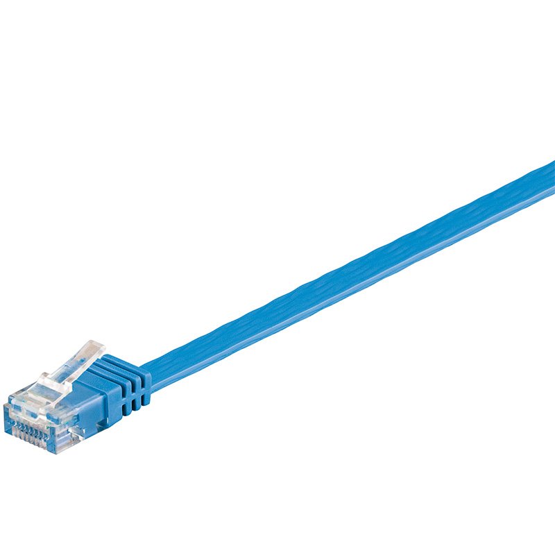 Latiguillo Cat 6, U-Utp, 3.00 M, Azul, Plano Cu-Pvc