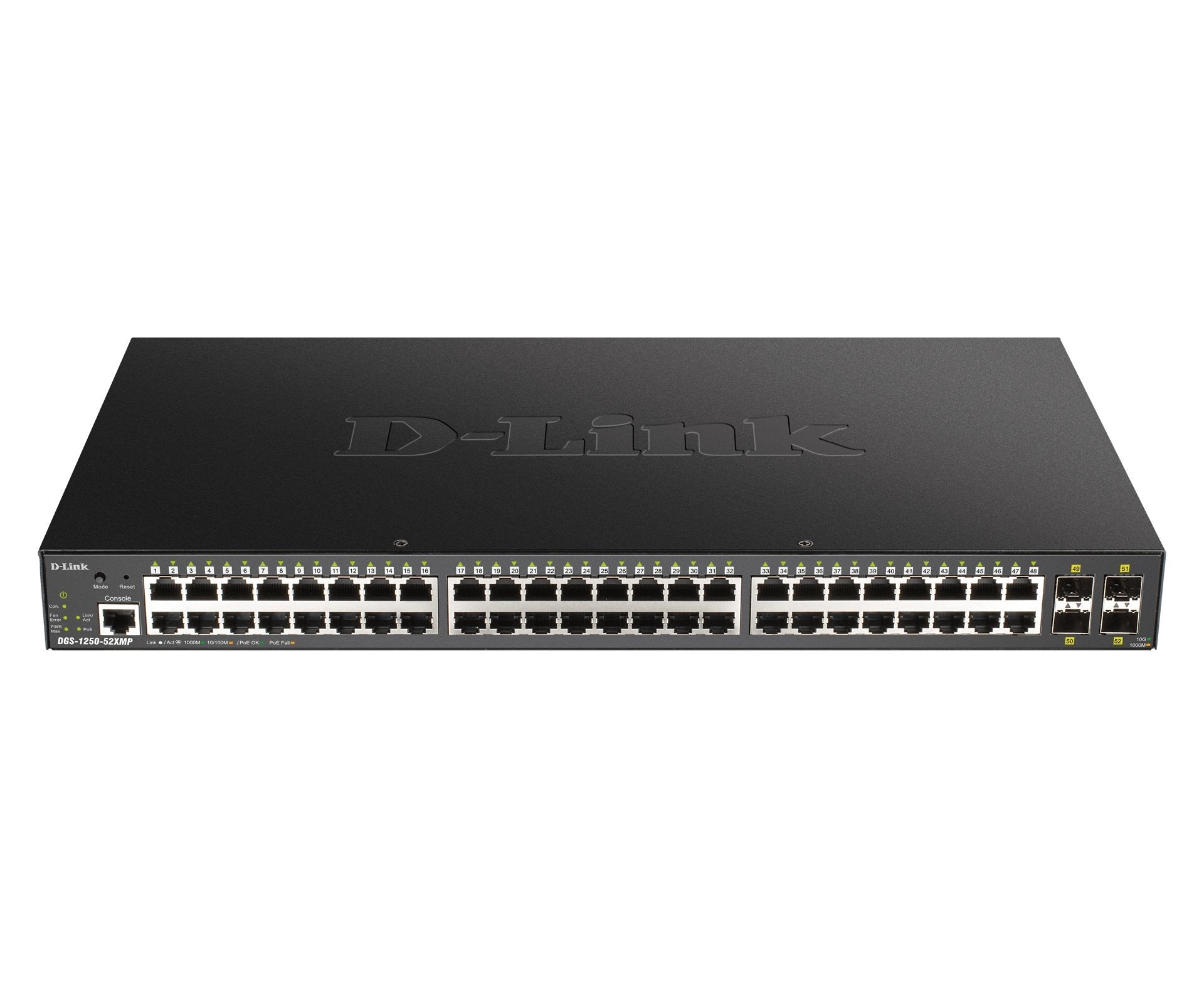 Switch Gestionado D-Link Smart Dgs-1250-52xmp 52 Puertos Rj-45 10 100 1000 Poe Sfp