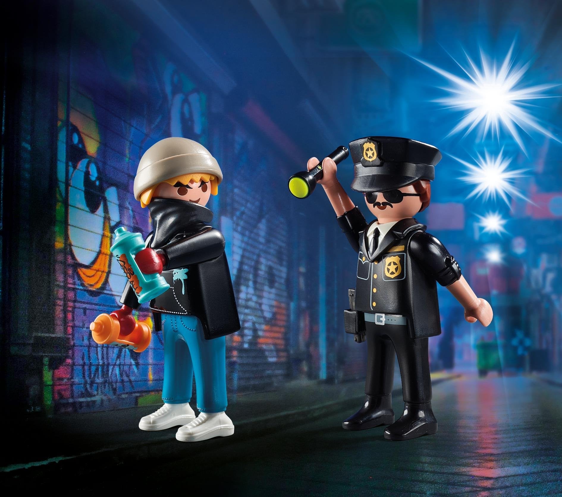Playmobil 70822 Duopack Policía Y Vandalo