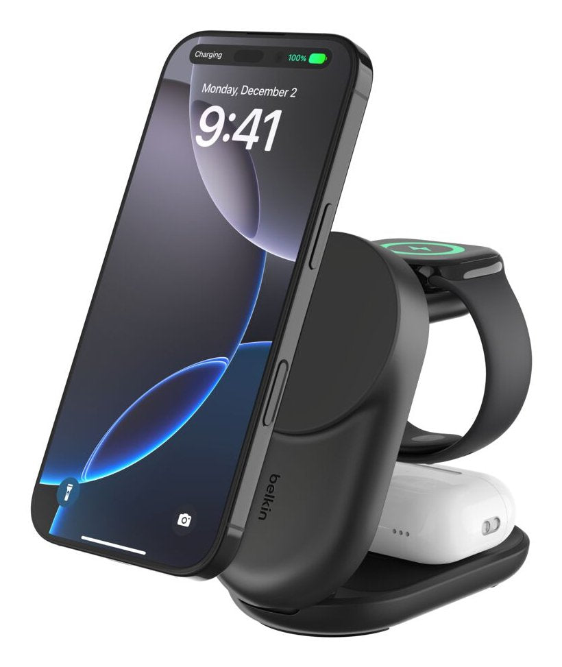 EAN 0745883919871 - Belkin Qi2 Fitness tracker, Auriculares, Smartphone, Reloj inteligente Negro USB Cargador inalámbrico Car imagen 1